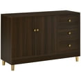thumbnail image 1 of HOMCOM Kitchen Sideboard, Buffect Cabinet with Double Door Cupboard, 3 Drawers, Adjustable Shelf, Brown, 1 of 10