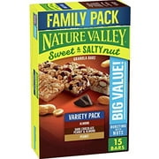 Nature Valley Sweet And Salty Nut Variety Pack, Peanut, Almond, And Dark Chocolate, Peanut And Almond Granola Bars, 15 Ct