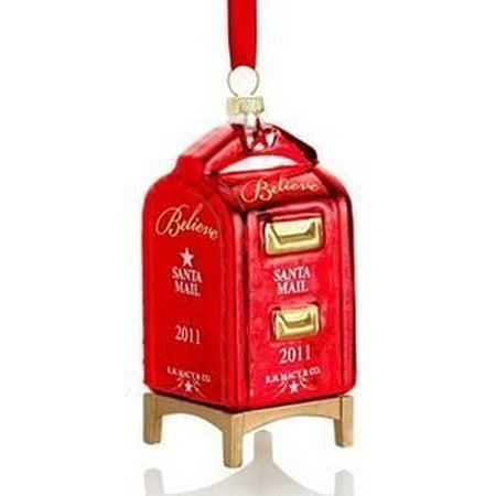 Eagle Mailbox Ornament - Macy's Yes Virginia 2011 Glass Mailbox Christmas Ornament by Macy's, A special delivery from Santa Claus, the Yes, Virginia mailbox ornament.., By Macys