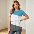 thumbnail image 6 of AKOEE Women's Maternity Tops Colorblock Soft Double Layer Breastfeeding Pregnancy Nursing T-Shirts Short Sleeve (S, Blue D), 6 of 8