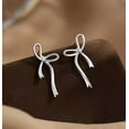 thumbnail image 3 of Solid 925 Sterling Silver Bow Stud Earrings Ribbon for Women Teens Bowknot Stud Earrings Drops, 3 of 6