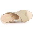 thumbnail image 4 of Sandalias De Cuña Con Plataforma Para Mujer Beige 8.5, 4 of 6