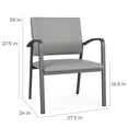 thumbnail image 4 of Pemberly Row Fauteuil d'Appoint pour Réception 18,5 Po en Acier Argenté, Noir, 4 of 5