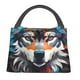 thumbnail image 1 of Fotbe Tie-Dye Wolf Head Bolsa Térmica Portátil con Estampado, Bolsa de Entrega de Alimentos Aislada, Bolsa Reutilizable de Gran Capacidad para Comidas y Supermercado, 1 of 6