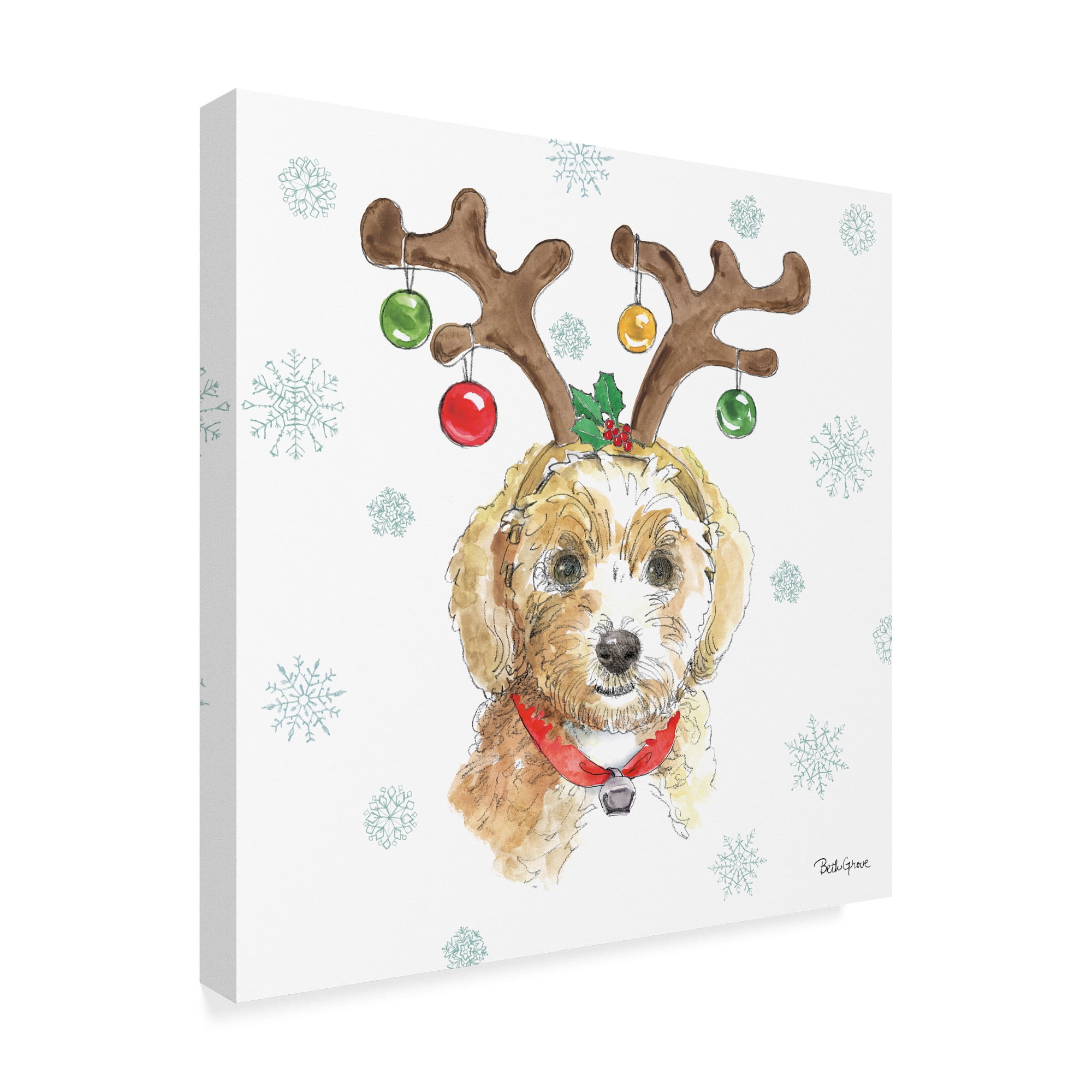 Trademark Fine Art 'Holiday Paws VI' Canvas Art by Beth Grove