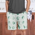 thumbnail image 7 of Men’s Sleep Shorts Relaxed Fit Lounge Pants with Pockets Mens Pajama Loungewear Home Wear Comfort White and Green Pattern XX-Large, 7 of 7