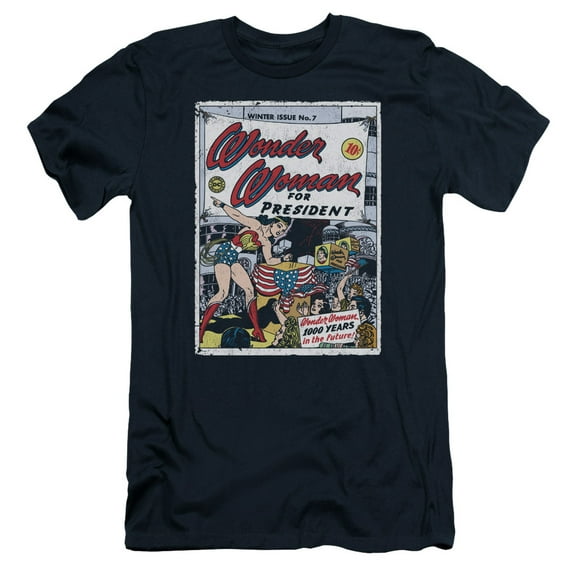 DC Comics WW For President S/S Adult 30/1 T-Shirt Navy