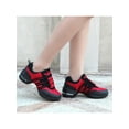 thumbnail image 6 of Woobling Dance Sneakers Women Girls Jazz Dancing Shoes Comfortable Athletic Walking Shoes Black Red Style B 7.5, 6 of 9