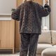thumbnail image 5 of Gibobby Pijama de algodón para mujer Traje de invierno para mujer, ropa para el cálida y de terciopelo Coral fragante pequeño engrosado(Negro,XL), 5 of 5