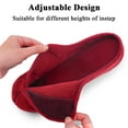 thumbnail image 3 of Women's Memory Foam Diabetic Slippers Arthritis Edema Adjustable Comfortable House Shoes Closed Toe, Red 11, 3 of 7
