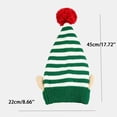 thumbnail image 3 of Christmas Elf Knit Costume Hat, Striped Beanie Cap with Elf Ears and Pom‑Pom, Stretchy One Size Winter Holiday Dress‑Up Accessory for Men Women Adults, 3 of 6