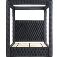 thumbnail image 5 of Luxurious Velvet Canopy Queen Bed with Speaker and USB Connection in Black, 5 of 8