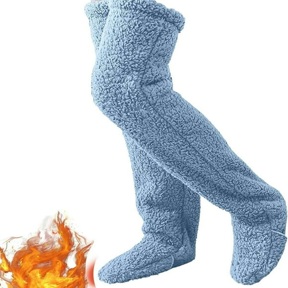 Snuggs Cozy Socks Snugglepaws Sock Slippers Snuggs Footwear Knee High Fuzzy Socks Knee High Slippers Snuggs Long Socks，Fuzzy Socks for Women，Snuggs Cozy Socks Thigh High-Blue