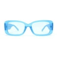 thumbnail image 2 of Frost Neon Glo Mod Fashion Rectangular Clout Plastic Sunglasses Blue, 2 of 4