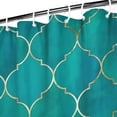 thumbnail image 3 of Teal and Gold Geometric Lattice Pattern Shower Curtain 36"x72" ,Bathroom Decorative Shower Curtains Set with 12 Hooks,Modern Waterproof Washable Shower Curtain, 3 of 6