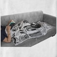 thumbnail image 6 of Sketchy Soft Flannel Fleece Throw Blanket, Gondola in Venice European Famous Canal History Mediterranean Holiday Image, Cozy Plush for Indoor and Outdoor Use, 70" x 90", Black and White, by Ambesonne, 6 of 6