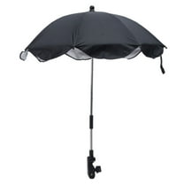 Niceauty Umbrella for Pram and Stroller with Cloth Material for Everyday Use Black 1Pcs