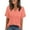 Rose Red, variant on HomeDM Womens Petal Short Sleeve T Shirts, V Neck Solid Color Loose Fit Basic Tee for Women Summer - Navy/L