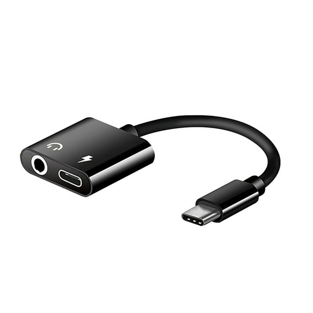 Auriculares a 3.5mm Audio Aux Adaptador &Charge Jack Auricular Tipo-C 2-en-1 Adaptador