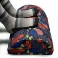 thumbnail image 3 of East Foot Rest, Traditional Japanese Koi Fish Pattern Carnation Flower Petals and Leaves, Non-Slip Backing Adjustable Ergonomic Memory Foam Leg Support for Office, Coral Red and Indigo, by Ambesonne, 3 of 5