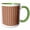 Green/White, variant on 3drose, Thick Peach Stripes Modern Art, 15oz Mug