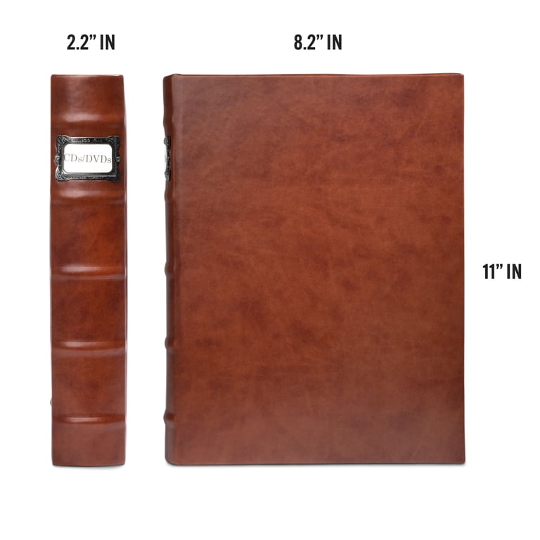 Bellagio-Italia CD/DVD Storage Binder - Corona Caffe - Leather