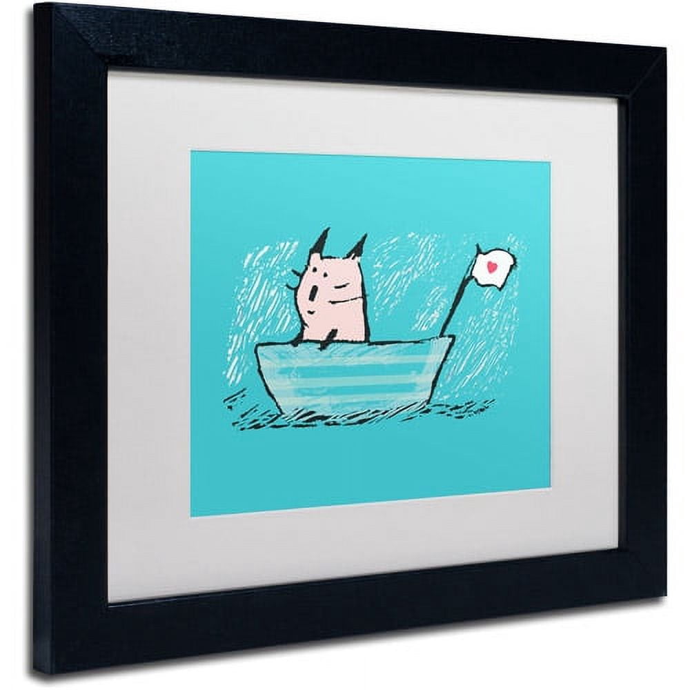 Carla Martell 'Sweet Sailor Cat' Matted Framed Art