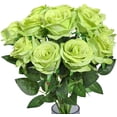 thumbnail image 2 of Artificial Silk Rose Flower Bouquet Lifelike Fake Rose for Wedding Home Party Decoration Event Gift 10pcs (Off White), 2 of 5