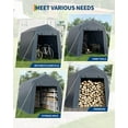 thumbnail image 6 of Portable Outdoor Storage Shed with Roll-Up Zipper Door & Vents, 240G Heavy-Duty Shelter Waterproof PE Tarp, UV-Resistant Carport for Motorcycle, Firewood, Tools, 6 of 7