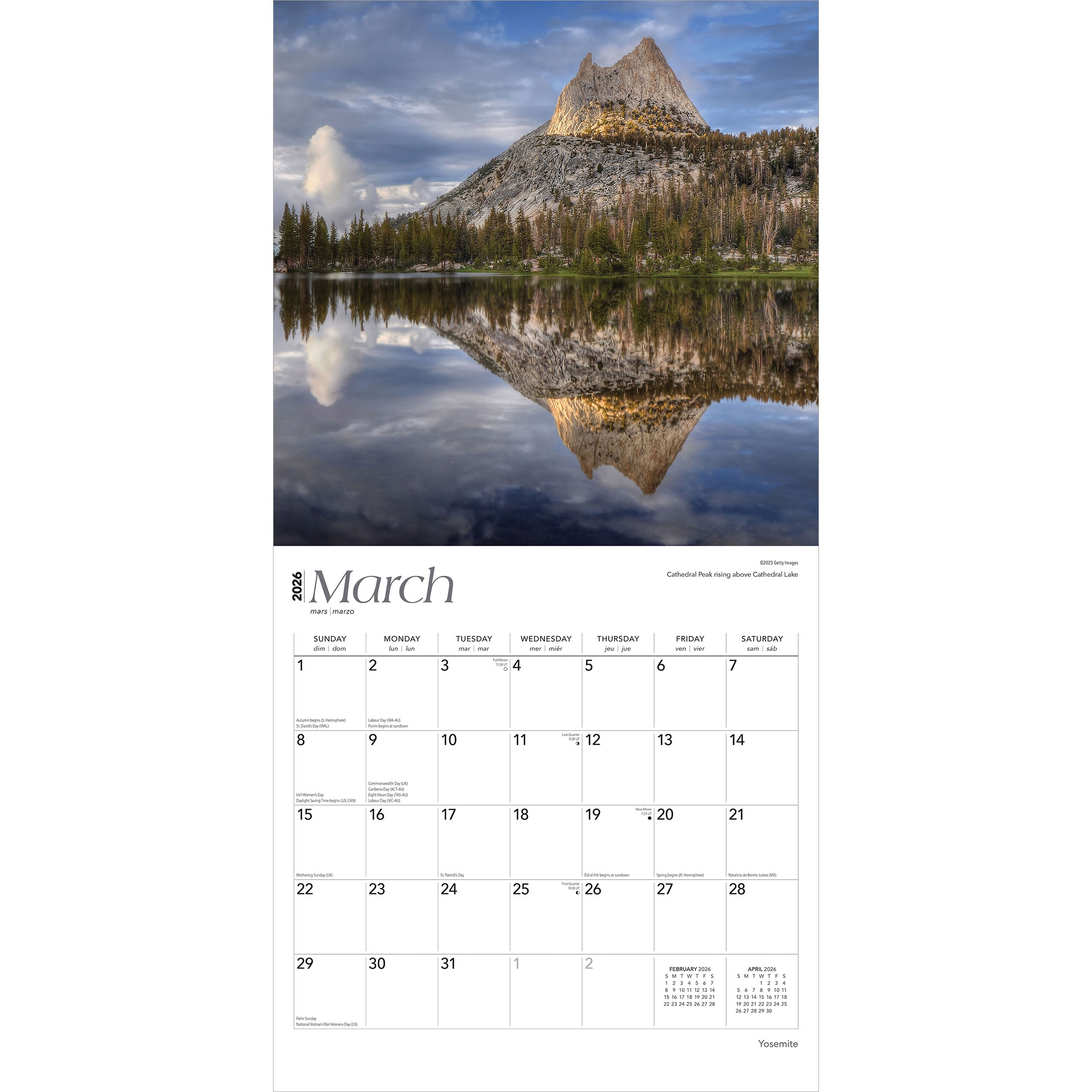 Yosemite | 2026 12x24" (Hanging) Square Wall Calendar | Plastic-Free | BrownTrout