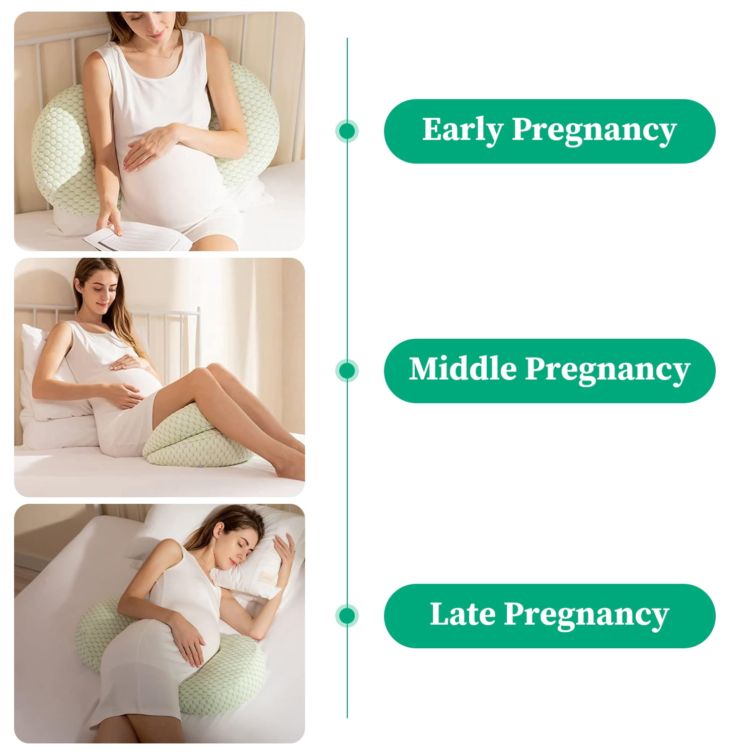iMounTEK Pregnancy Pillows Adjustable Support Maternity Pillow Soft Side Sleeper Pregnancy Pillows Wedge Pillow with Detachable Pillow Cover