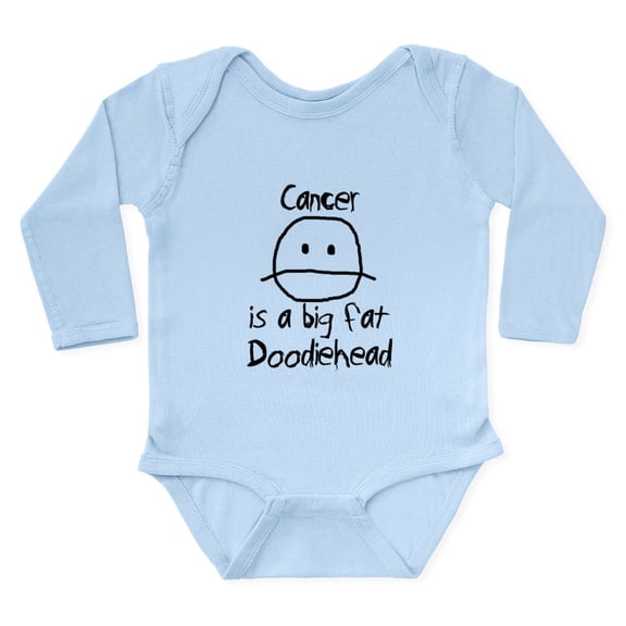 CafePress - Cancer Is A Big Fat Doodiehead Long Sleeve Infant - Long Sleeve Cotton Baby Bodysuit