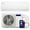 White & Size 2 Zone - 18000 BTU 12+12, variant on DELLA Econo Series 11500 BTU Mini Split Air Conditioner 17 SEER2 with Heat Pump, Cools up to 550 Sq.Ft, Wifi Enabled AC & Heater Ductless Inverter System Works with Alexa, 16ft Installation Kit