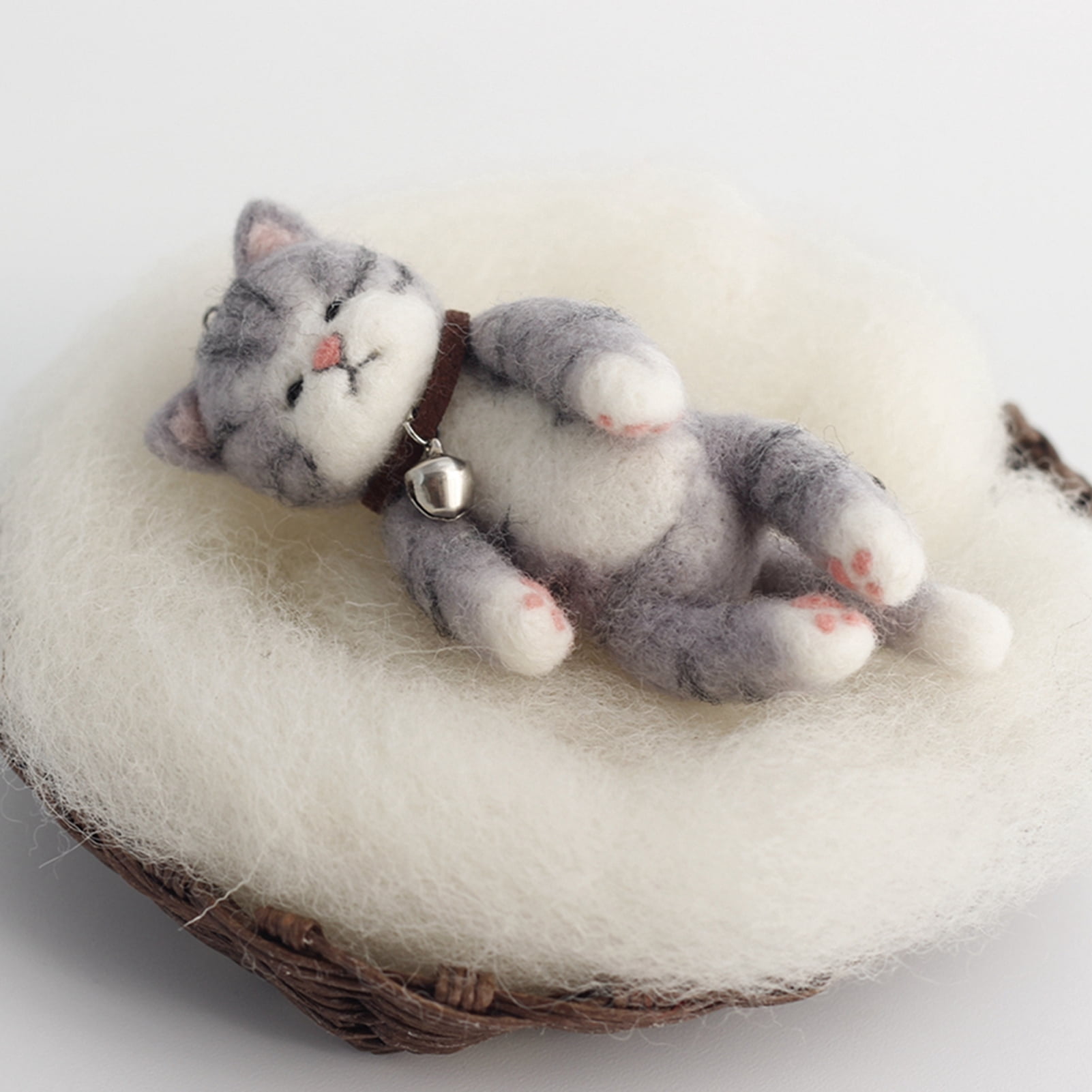 3 Lovely Kitten Needle Felting Kits for Beginners - We Are Friends - 4 inch DIY Craft Kit for Christmas Day