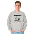 thumbnail image 3 of Rainy BBQ Grill Funny Windy Novelty Men's Crewneck Sweatshirt Brisco Brands S, 3 of 6