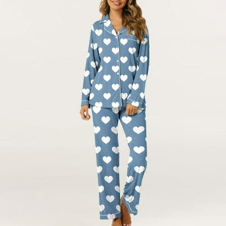 Censtreet Women s Pajama Sets Casual 2Pcs Sleepwear Long Sleeve Pullover Tops Long Joggers Pants with Pockets