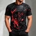 thumbnail image 2 of IWRICH Graphic T-Shirts for Men Novelty 3D Print Skeleton Tee Shirts Summer Short Sleeve Tee Top Red L, 2 of 5