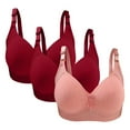 thumbnail image 1 of Birdeem Bras for Women 3Pc Womans Large Size Solid Color without Steel Ring Gathering Comfortable Bras Daily Bra, 1 of 1