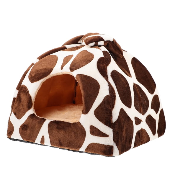 ETEREAUTY 1Pc Lovely Hamster House Light Brown Soft Warm Cave with Portable Design for Small Pets