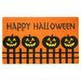 thumbnail image 2 of Geo Crafts G382 18 x 30 in. Coir Halloween Pumpkins On Fence Design Welcome Doormat, 2 of 2