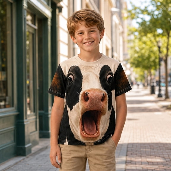 Boys Tshirts Short Sleeve Breathable Crewneck Graphic Print Tee for Active Wear Boys' Tops Tees Shirts Black 3 Years-4 Years