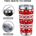 thumbnail image 5 of 20 oz Insulated Tumbler, Merry Christmas Tumbler with Lid and Straw, Holiday Spirit Snowflake Socks Coffee Mug Cup, Christmas Gift for Dad Mom Family Friends, 5 of 6