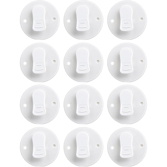 12 Pack White Shower Curtain Clips – Self Adhesive Showers Curtains Weights for Home Inside Windproof and Water Splash Proof