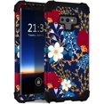 thumbnail image 1 of for Galaxy Note 9 Case, Heavy Duty Shockproof Protection Soft Silicone Rubber+Hard Plastic Bumper Dual Layer Protective Case for Samsung Galaxy Note 9 (SM-N960U) 2018 - Creative Flower, 1 of 7