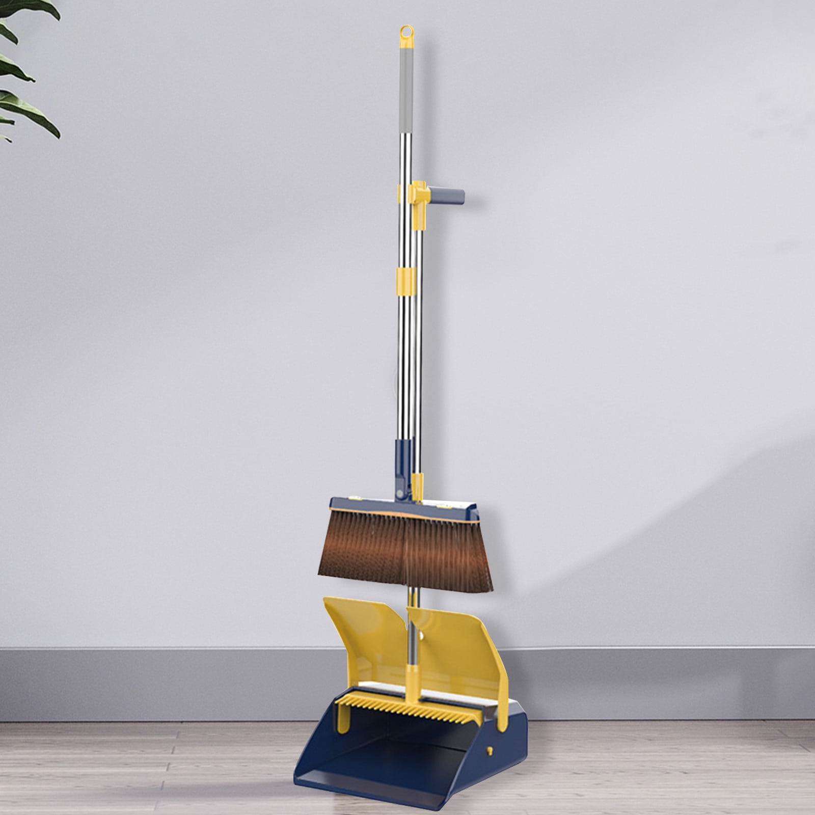 amlbb Clearance Broom and Dustpan Set Brooms Indoor 180° Rotatable Standing Storage