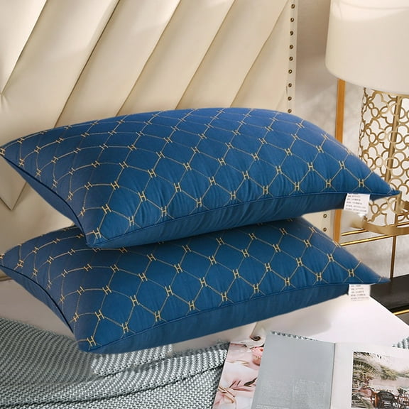 HKEJIAOI 26.37x16.14in Quilted Brushed Fabric Pillow with Core Embroidery, Solid Color Home Decor for Living Room Sofa & Bed, Soft Polyester Support for Neck & Head