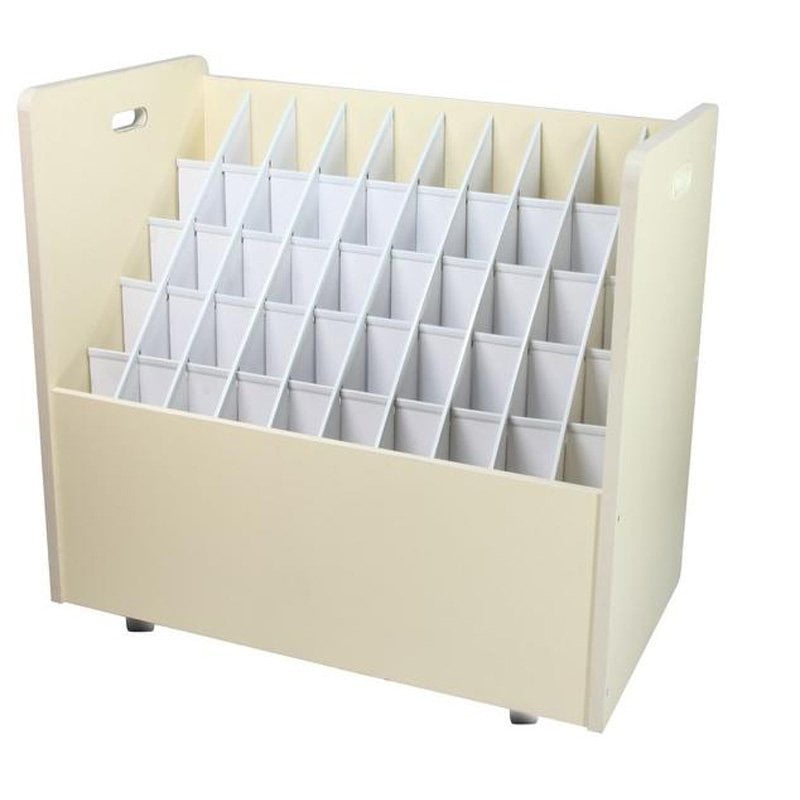 Adir Mobile Wood Roll File with 50 Compartments