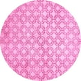 thumbnail image 1 of Ahgly Company Indoor Round Abstract Pink Modern Area Rugs, 6' Round, 1 of 4