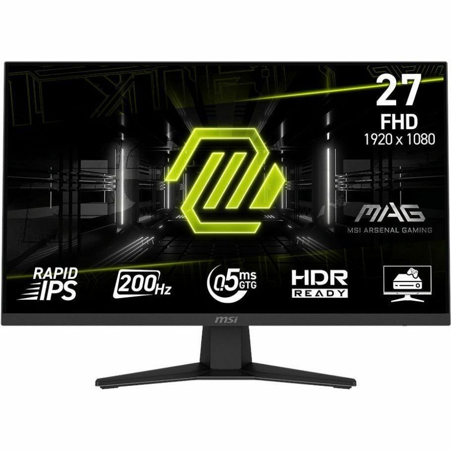 MSI MAG MAG 274F 27" Class Full HD Gaming LCD Monitor - 16:9 - Black - 27" Viewable - Rapid IPS - 1920 x 1080 - 1.07 Billion Colors - Adaptive Sync - 300 Nit - 0.50 ms - 200 Hz Refresh Rate - HDMI ...