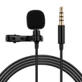 thumbnail image 1 of Professional Lavalier Clip-On Microphone 3.5mm Audio Plug for Smartphones Comes with 2 Meters Extension Wire, 1 of 7